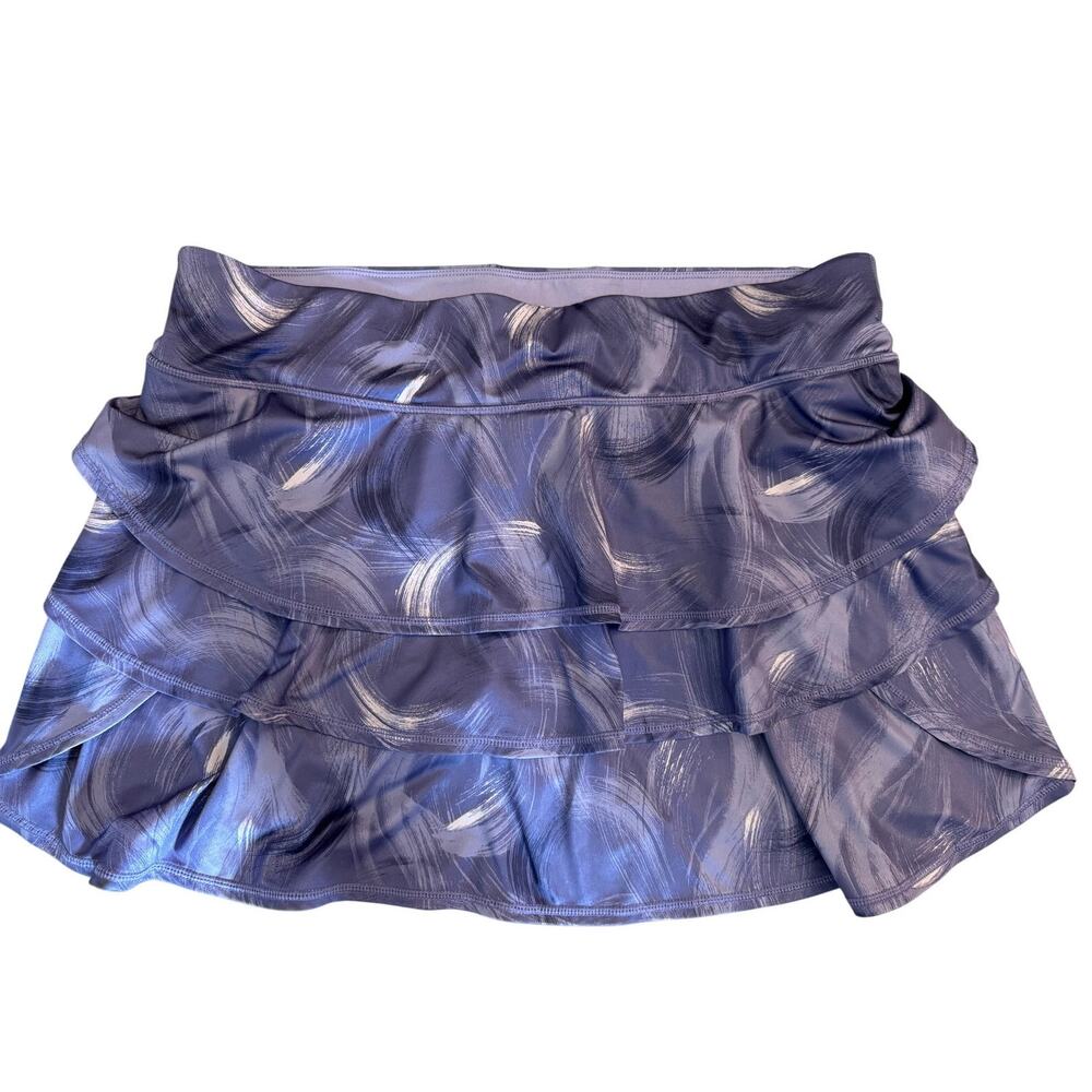 Ideology 1X Skort Purple Abstract Print Tiered Activewear Golf Pickleball